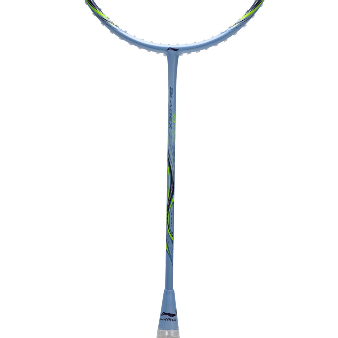 Close up of Li-ning BladeX 73 Badminton racket- blue