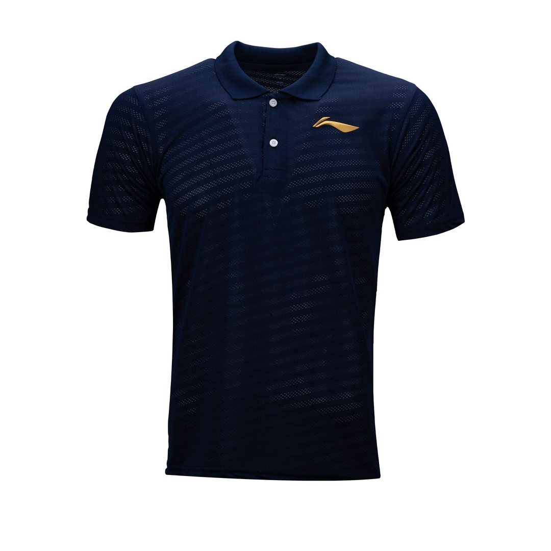 LN Solid Polo T-Shirt - Navy - Badminton Apparel