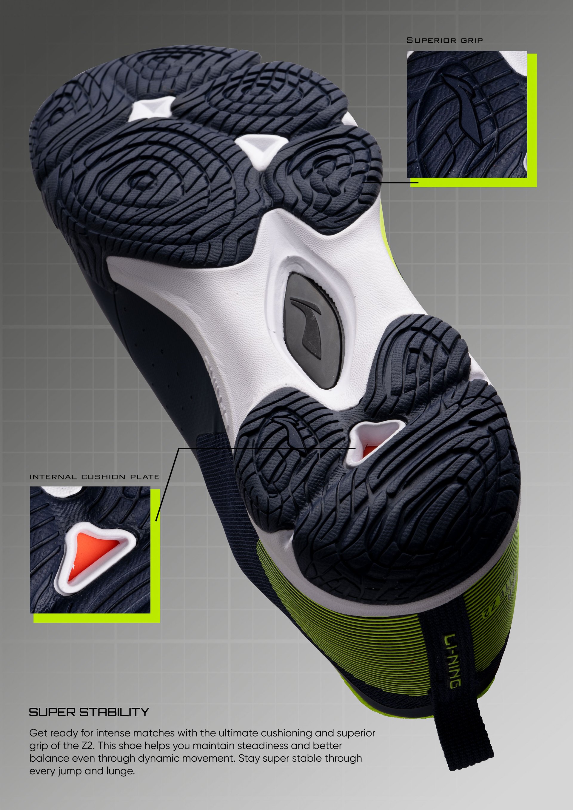 Ranger Lite Z2 - Badminton Shoe - Outsole Heel Grip