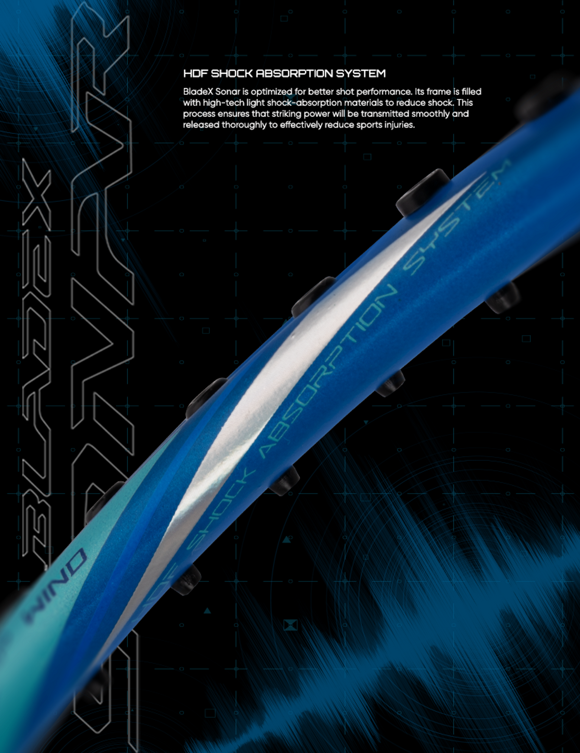 BladeX Sonar Badminton Racket - HDF Shock Absorption system