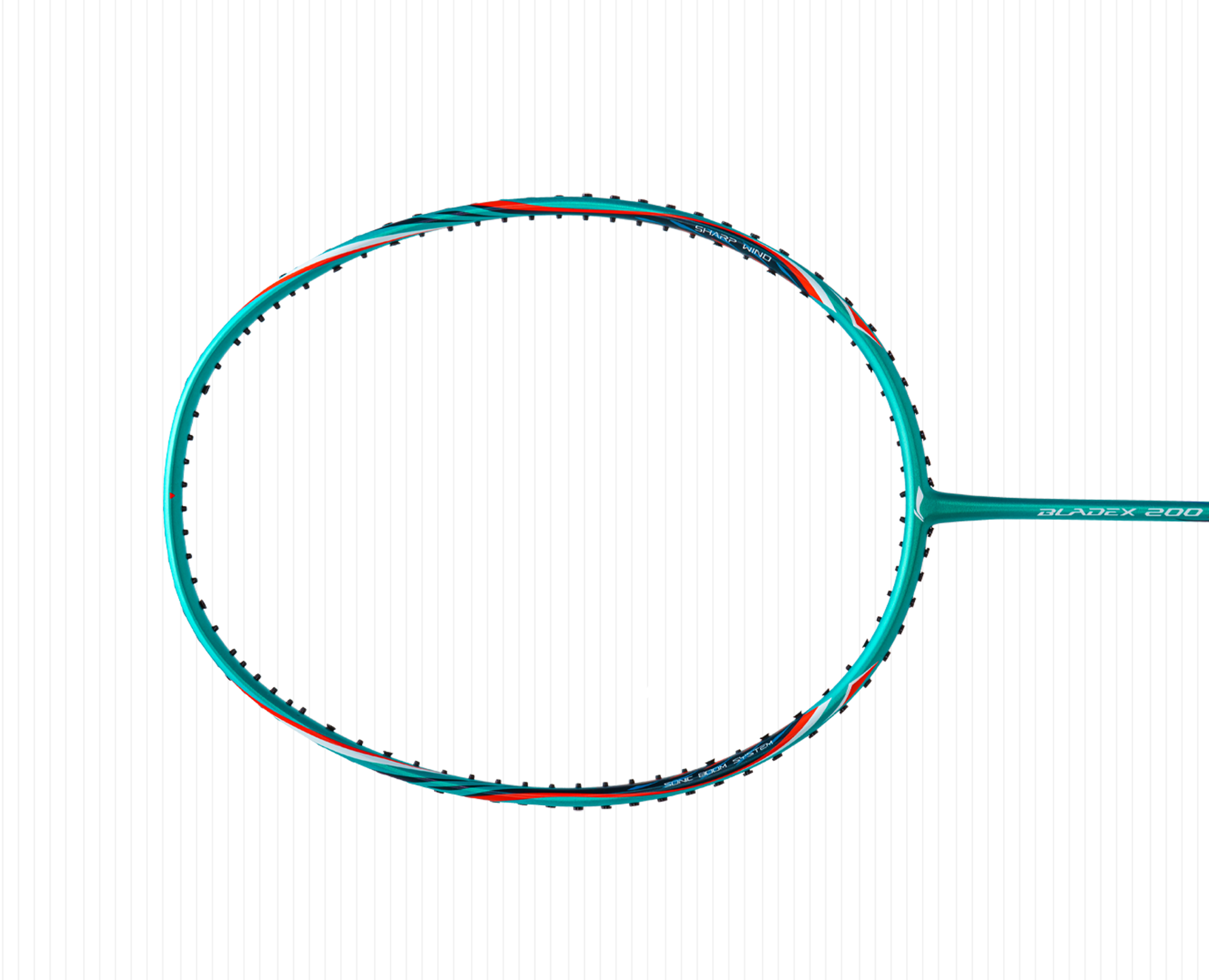 Close up view of Blade X 200 Badminton racket frame by Li-Ning Studio