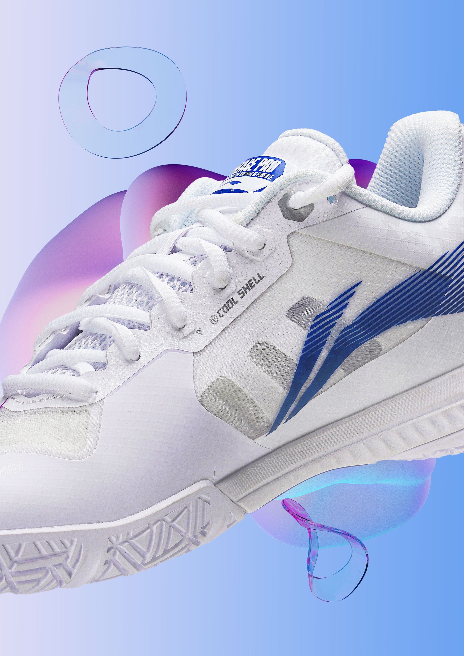Mirage Pro - Std. White/Neon Fuschia Purple - Badminton Shoe - Boom Fibre Technology