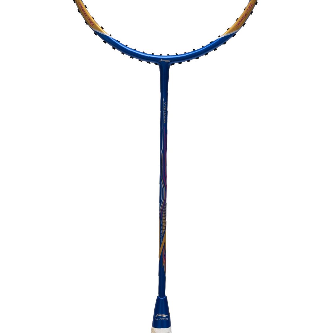 Close up of Li-Ning Tectonic 3R unstrung Badminton racket shaft