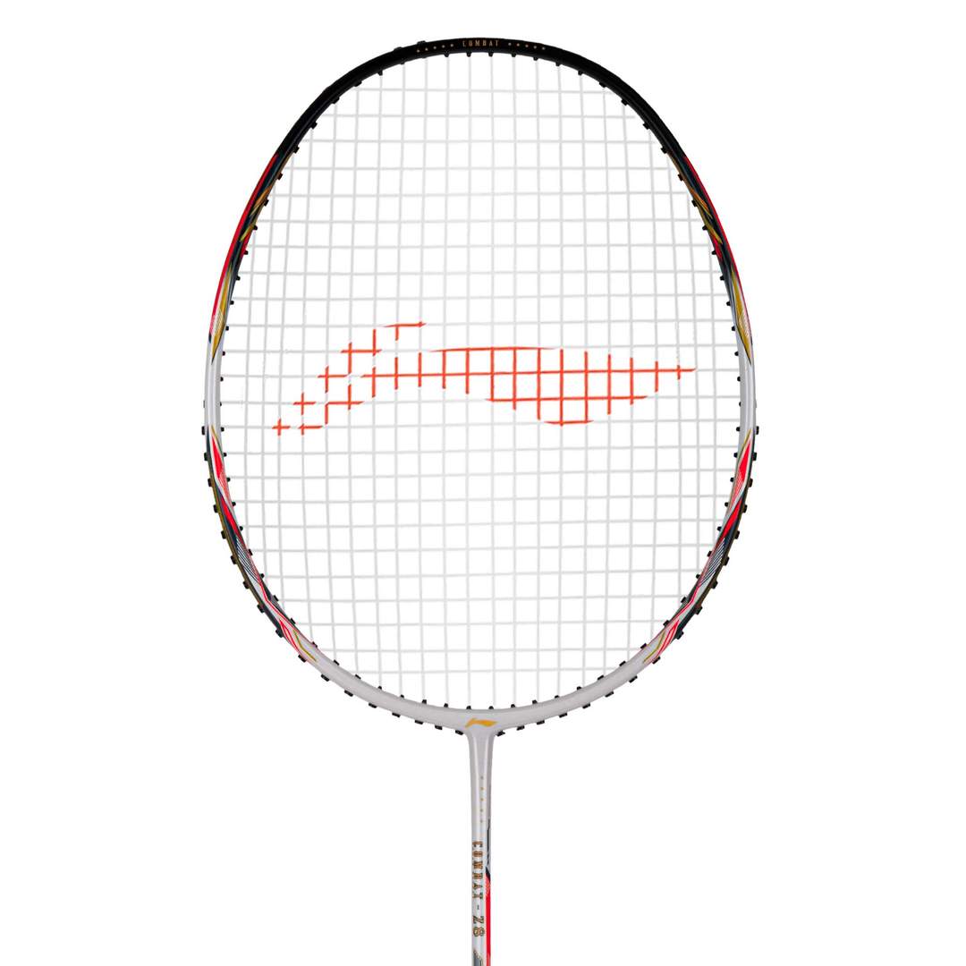 Combat Z8 - 84 Grams (White/Black/Orange Red) Badminton Racket