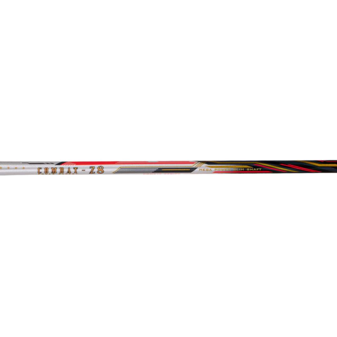 Combat Z8 - 84 Grams (White/Black/Orange Red) Badminton Racket