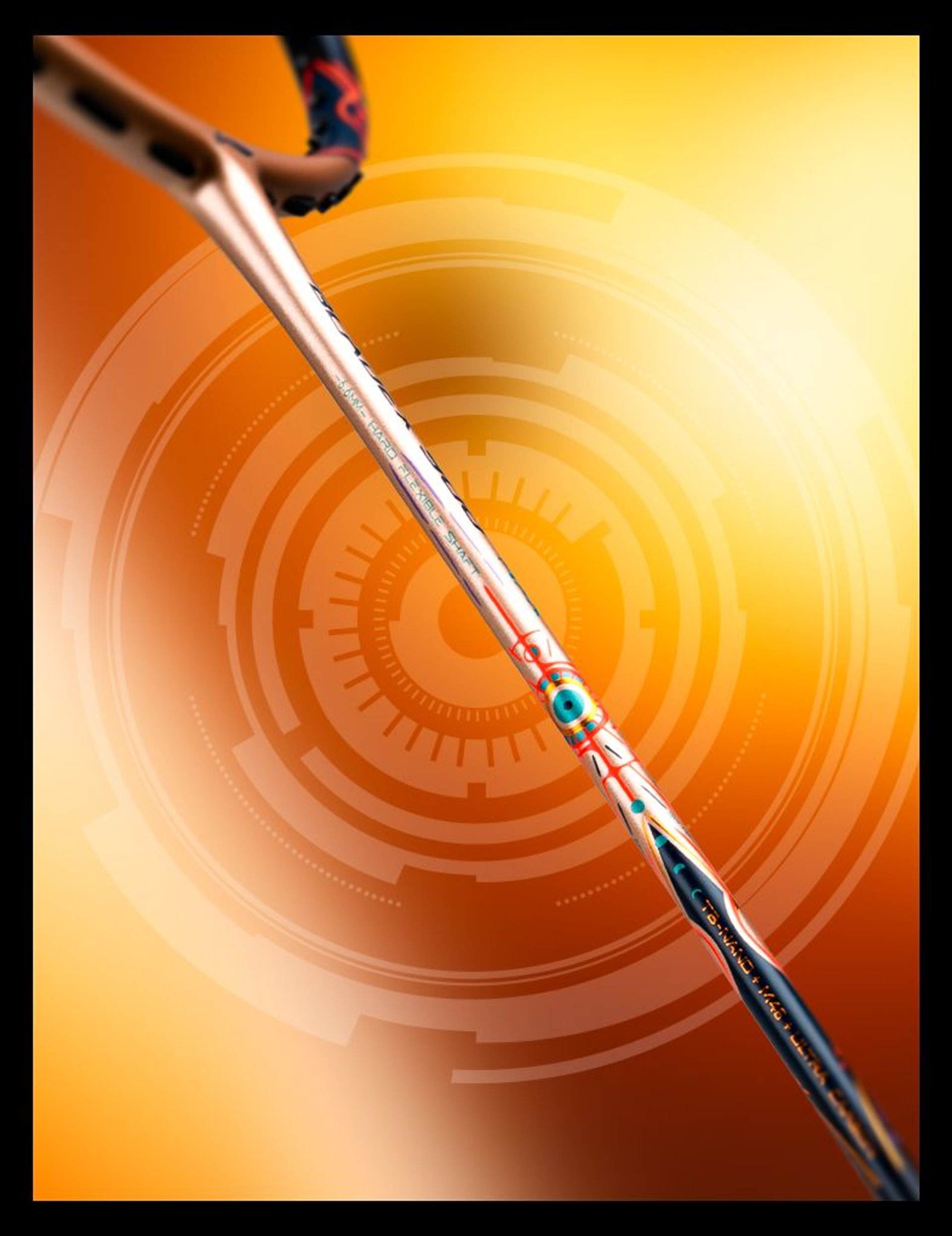 BladeX 900 Sun - Max Set 3U - Badminton Racket - 6.6mm Hard-Flex Shaft