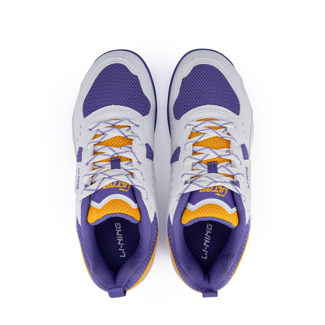 Ultra Force (White/Purple/Yellow) - Badminton Shoe - Top View