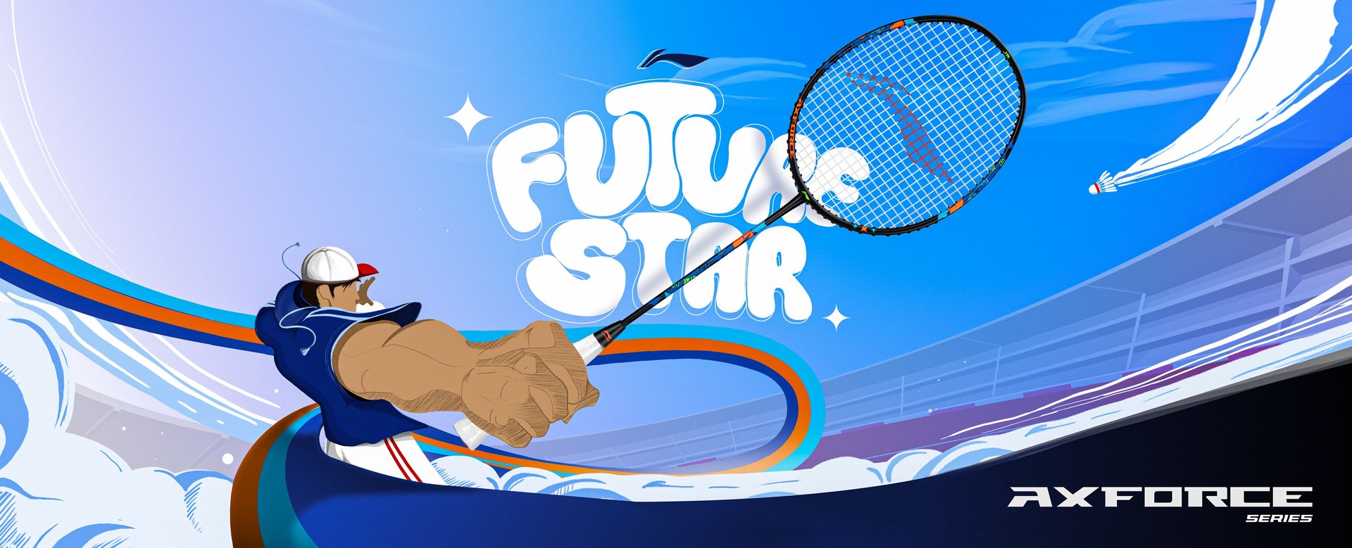 Li-ning AxForce Series Badminton Rackets : Constructed using high-grade carbon materials, the sleek shaft aids in superior defence against powerful smashes.