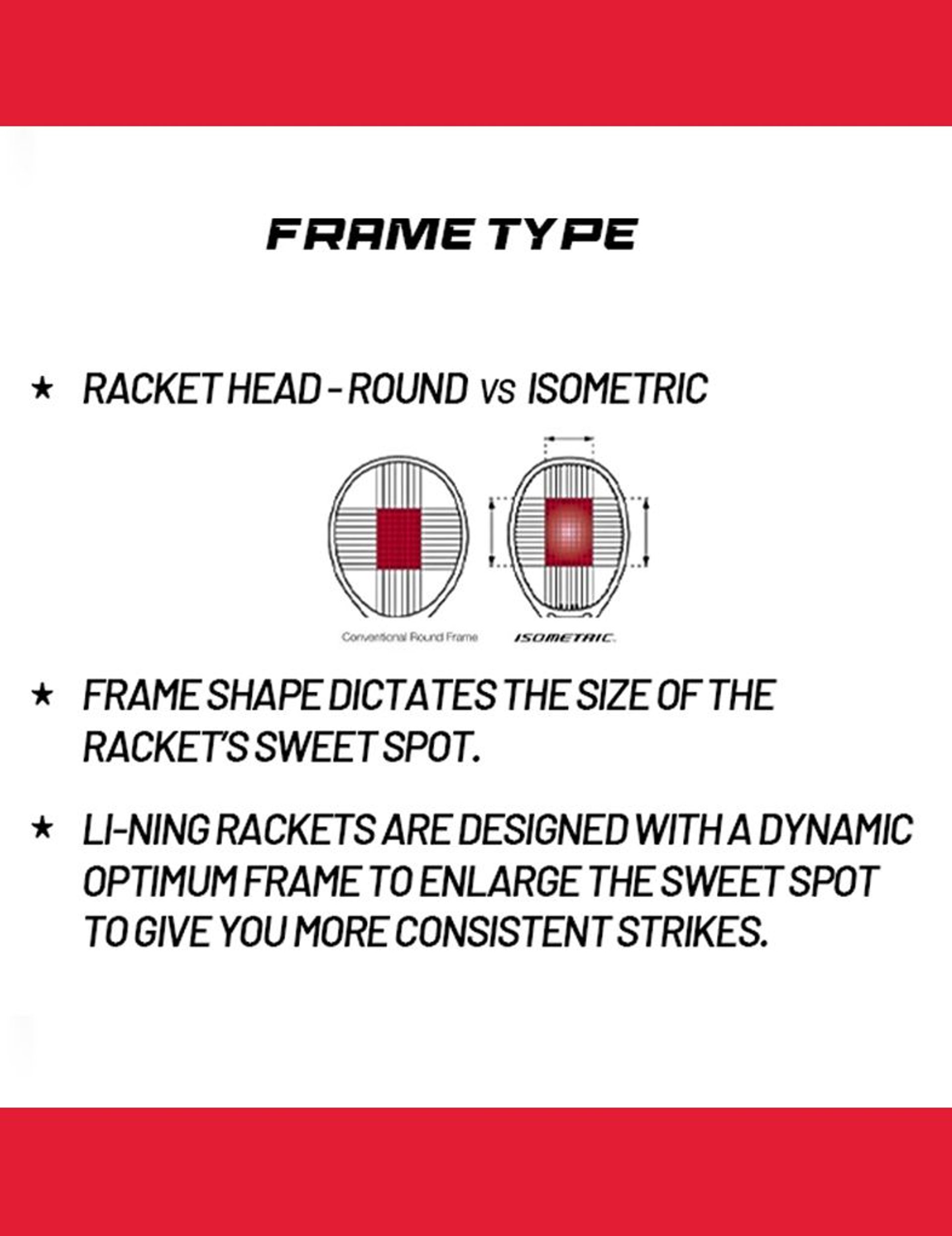 Badminton racket frame types