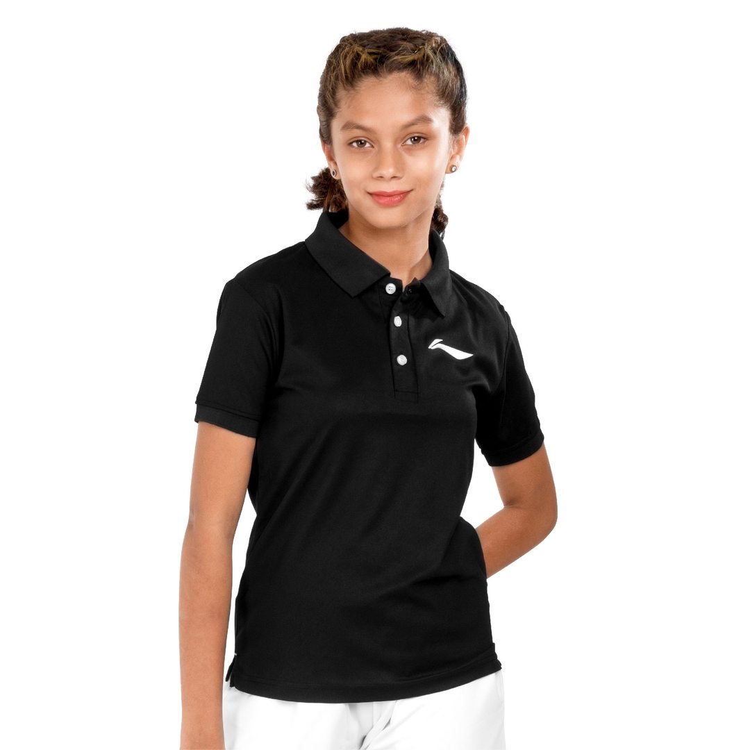 LN Solid Polo T-shirt [Jr] - Black - Front view