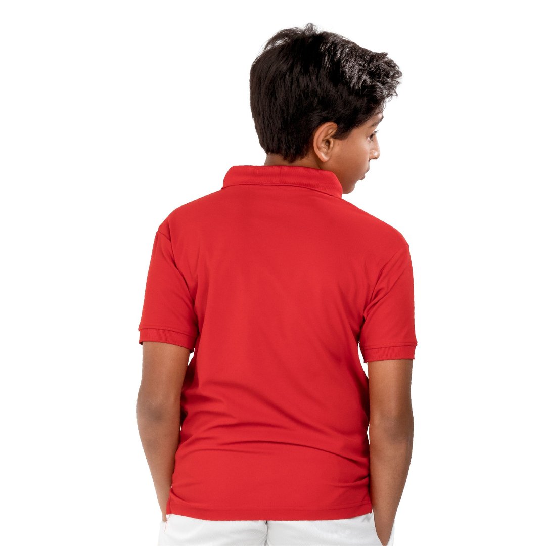 LN Solid Polo T-shirt [Jr] - Red - Back View