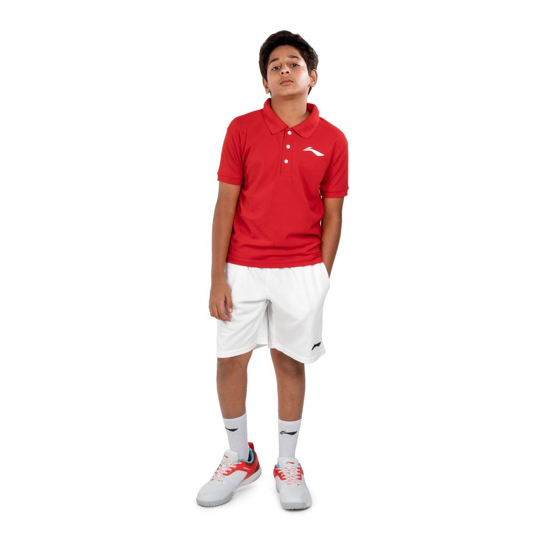 LN Solid Polo T-shirt [Jr] - Red - full view