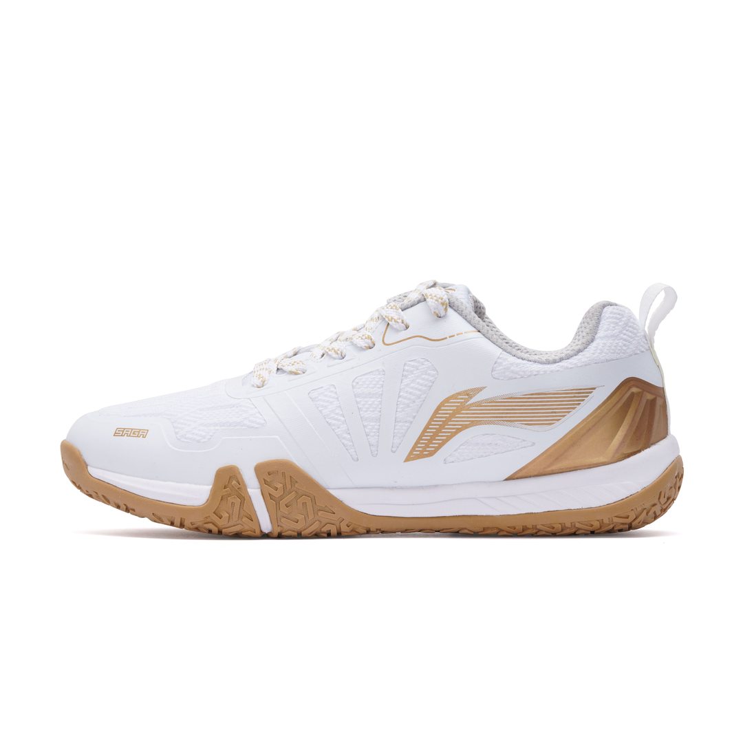 Saga Lite 7(White, Gold) Badminton Shoe