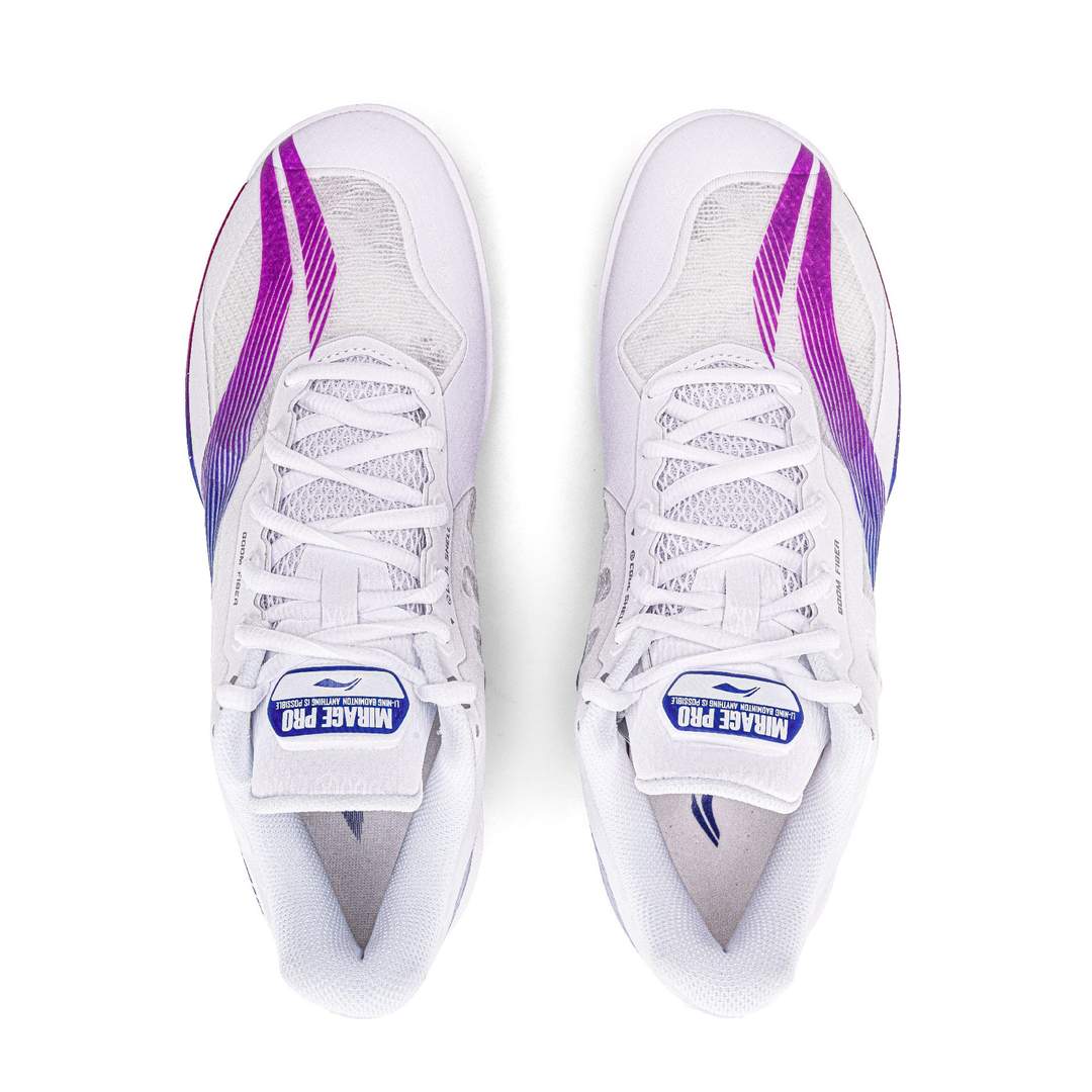 Mirage Pro - Std. White/Neon Fuschia Purple - Badminton Shoe - Top view