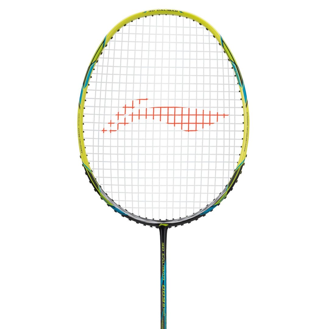 Close up of 3D Calibar 009 Boost Badminton racket head by Li-ning studio