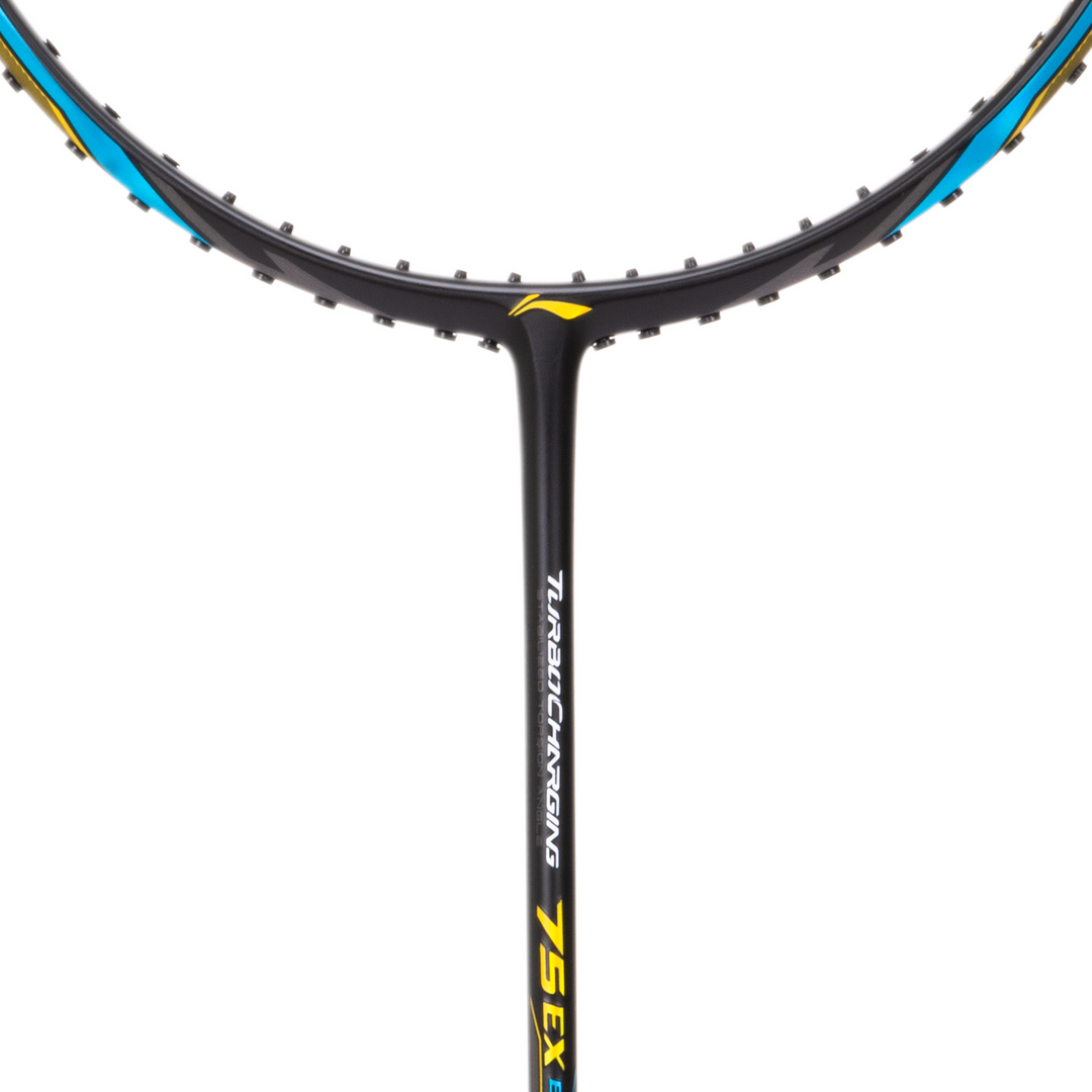 Close up of Turbo Charging 75 EX Badminton racket t-joint by Li-ning studio