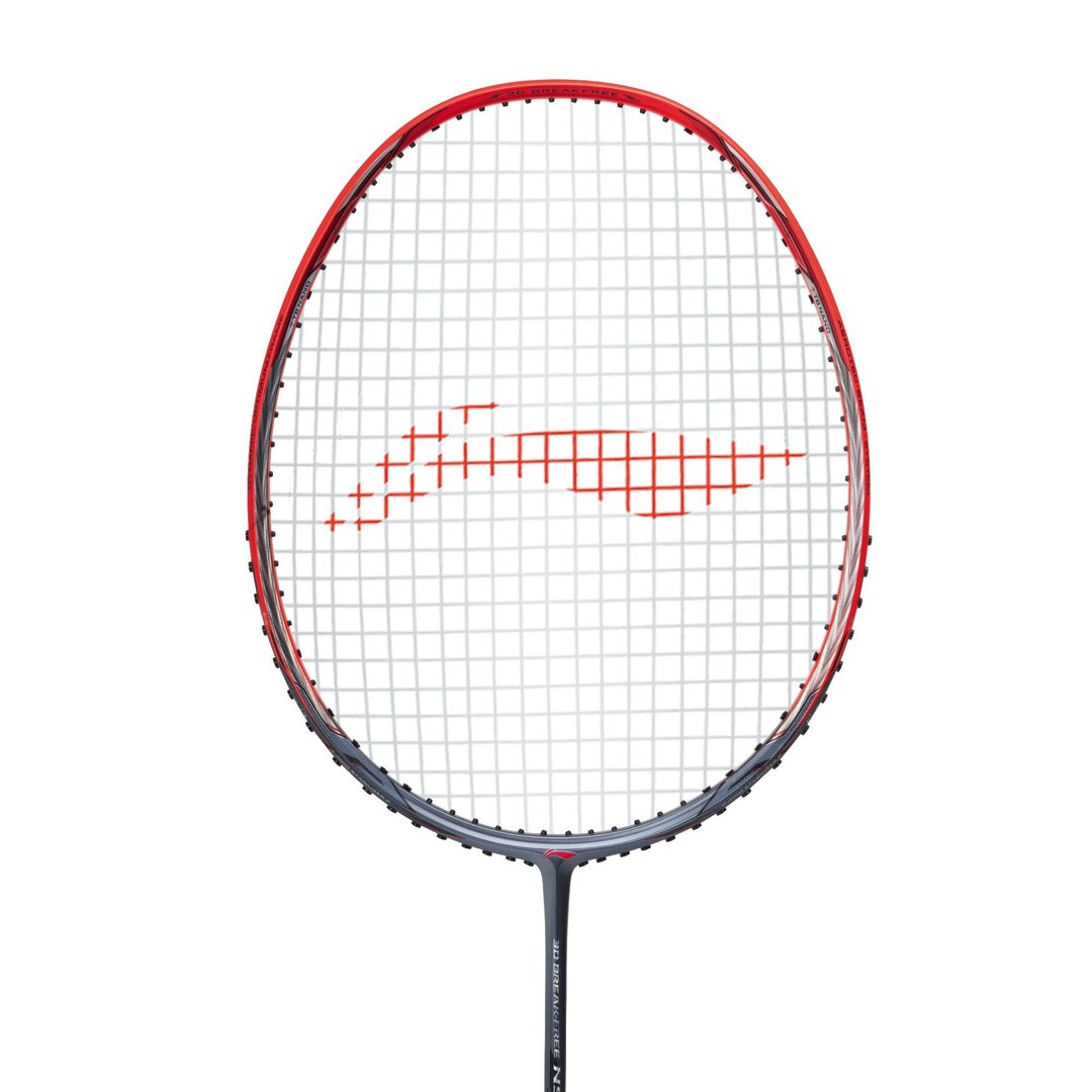 Close up of 3D Break Free N90 IV Badminton racket head by Li-ning studio