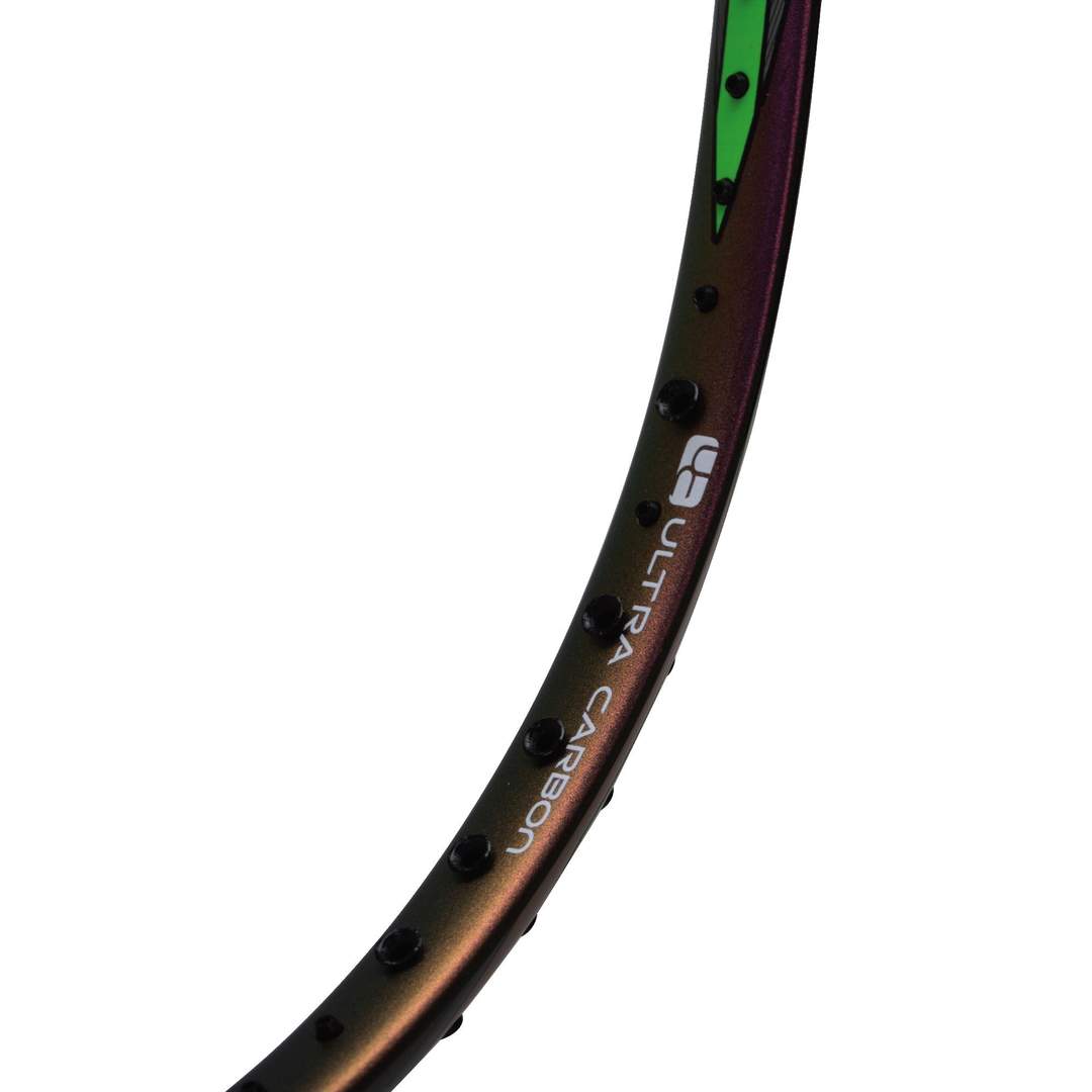 Close up of Turbo Charging N9 II Badminton racket frame by Li-ning studio