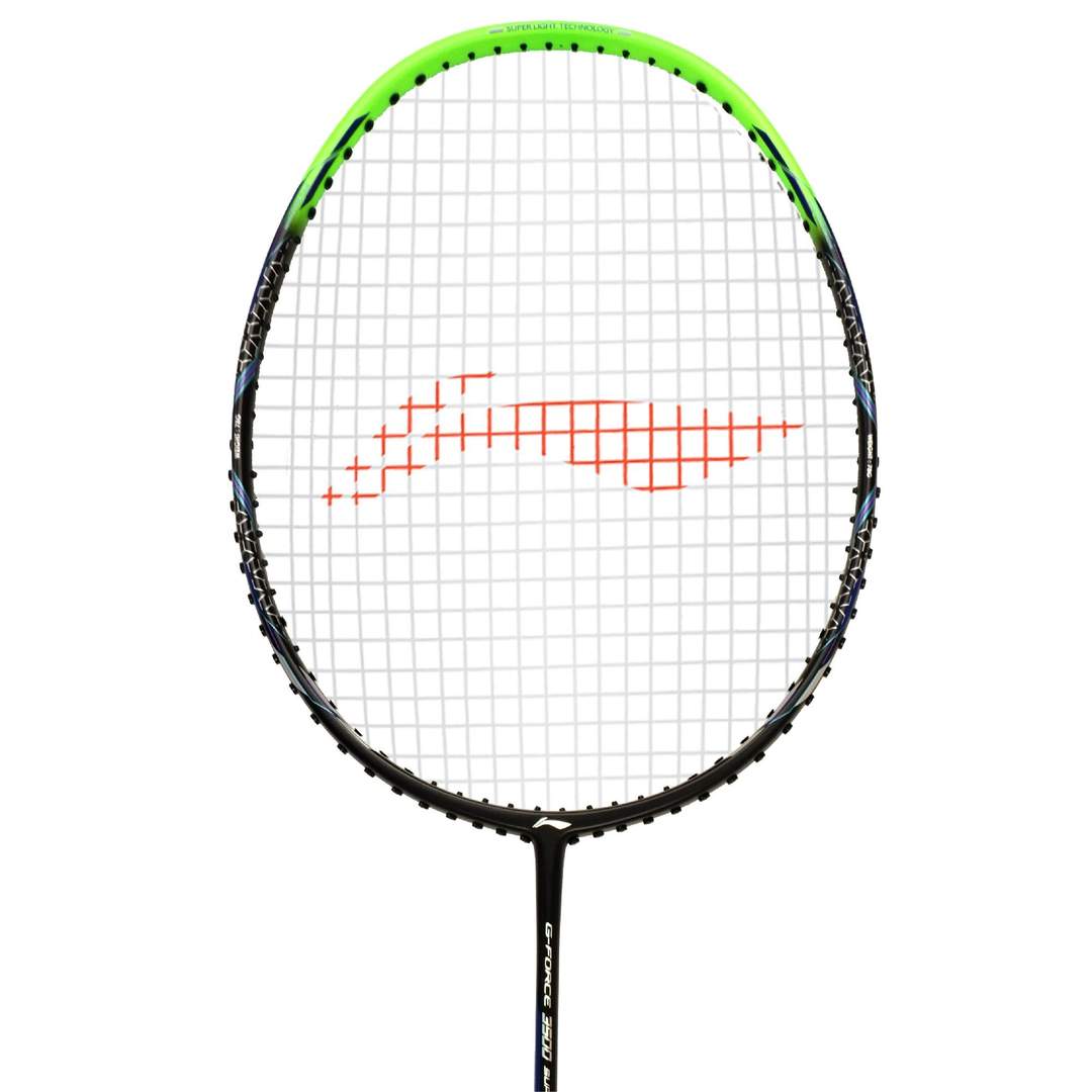 Close up of G-Force 3500 Superlite Badminton racket head by Li-ning studio