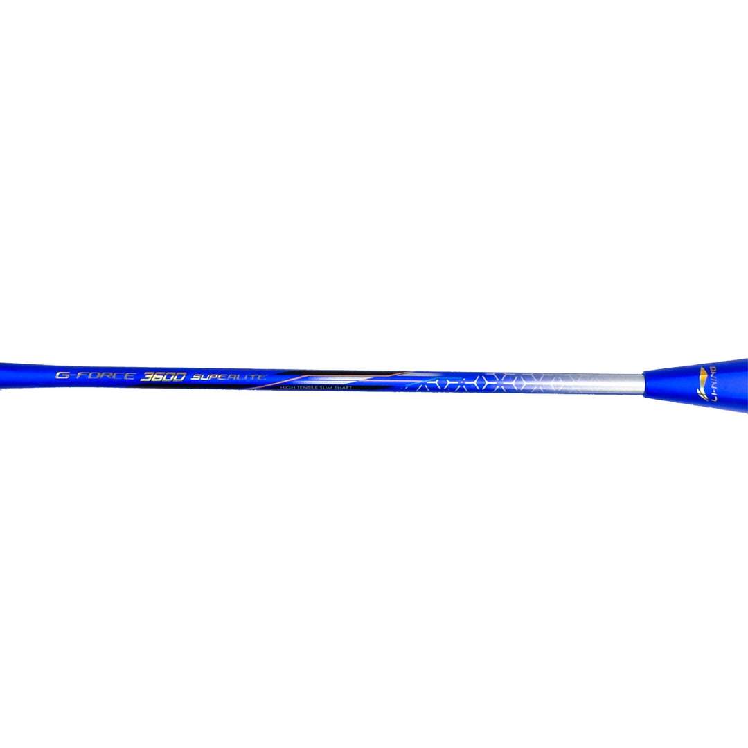 Close up of G-Force 3600 Superlite Badminton racket shaft by Li-ning studio