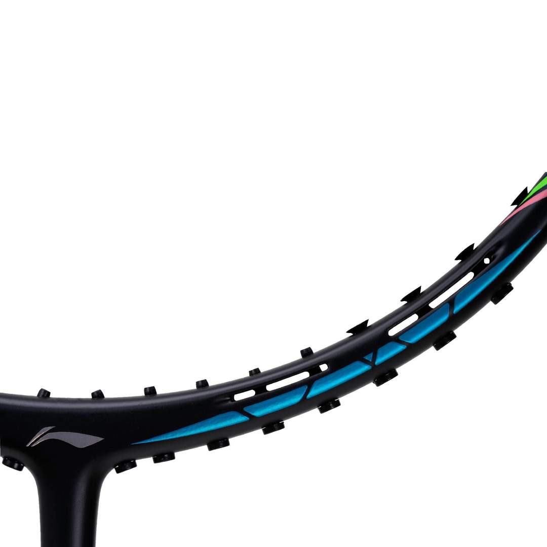 Close up of Aeronaut 5000 Badminton racket frame by Li-ning studio