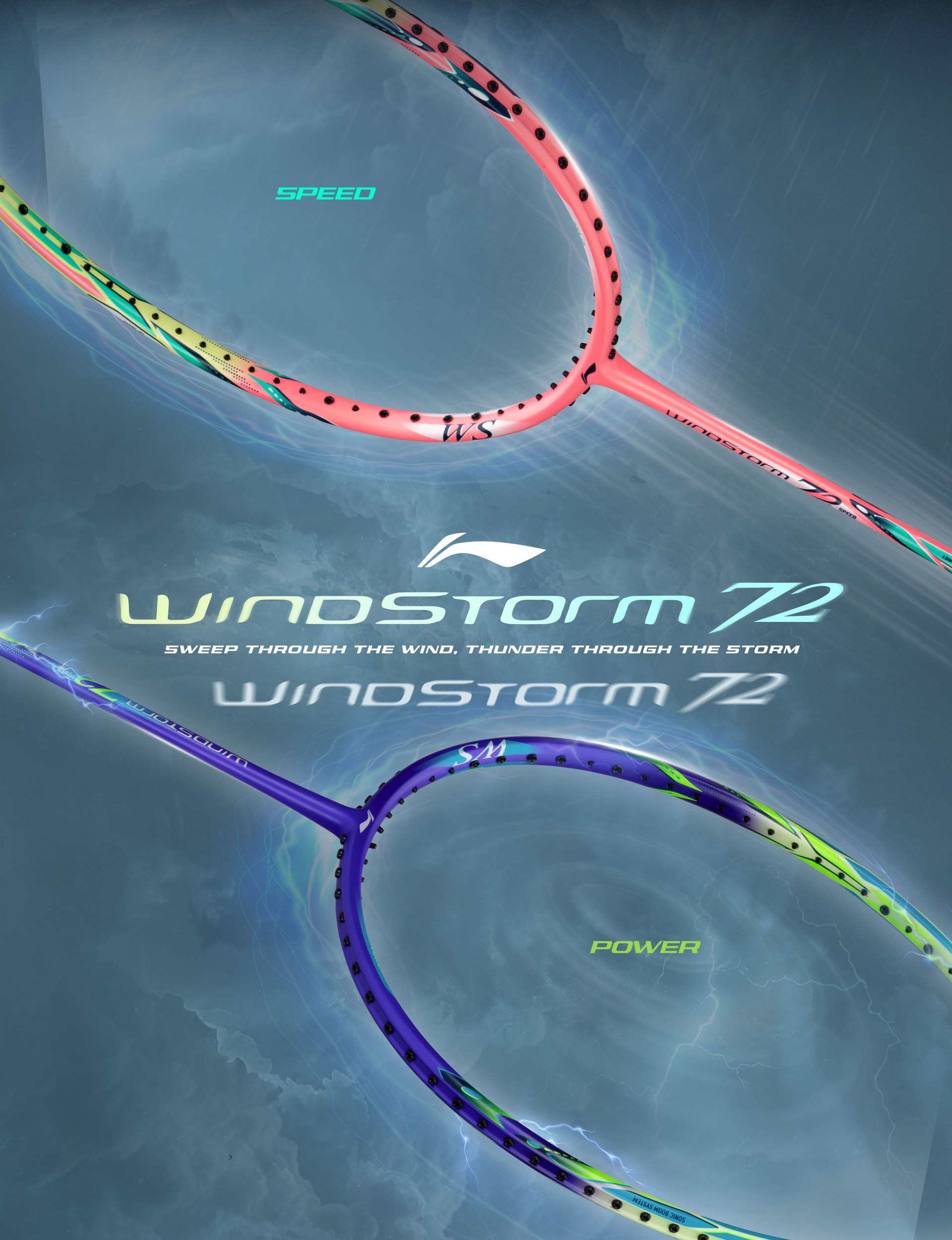 Master lightening speed and deadly precision with Li-Ning Windstorm 72 Series Badminton Rackets